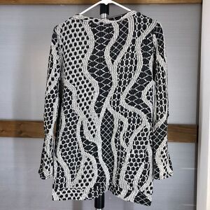 VERO MODA Black Tan Design‎ Knit Open Cardigan Sz M